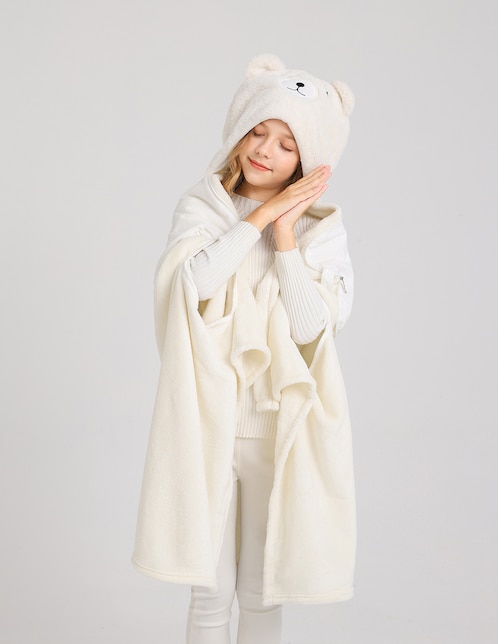 FRAZADA TRAVEL TEDDY, ESTÁNDAR, BLANCO