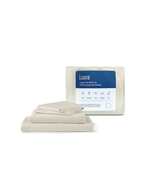 JGO SABANAS BAMBU, MAT, BEIGE LUUNA
