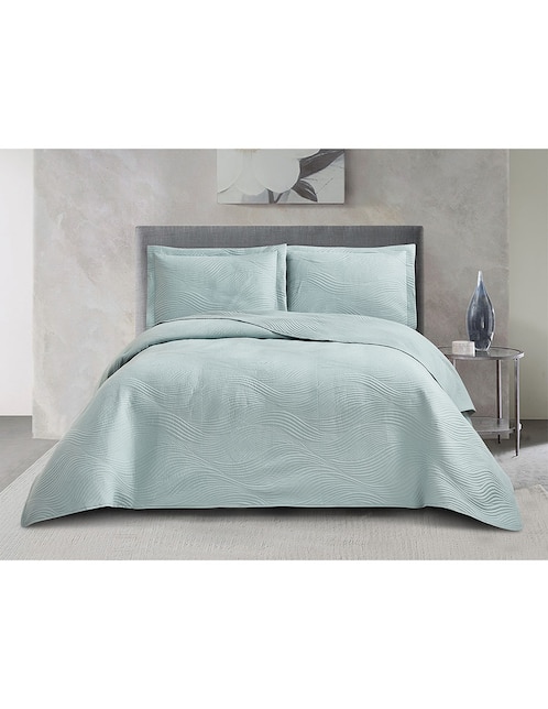 SET COLCHA ALDERIC, KS, AZUL CLARO HAUS
