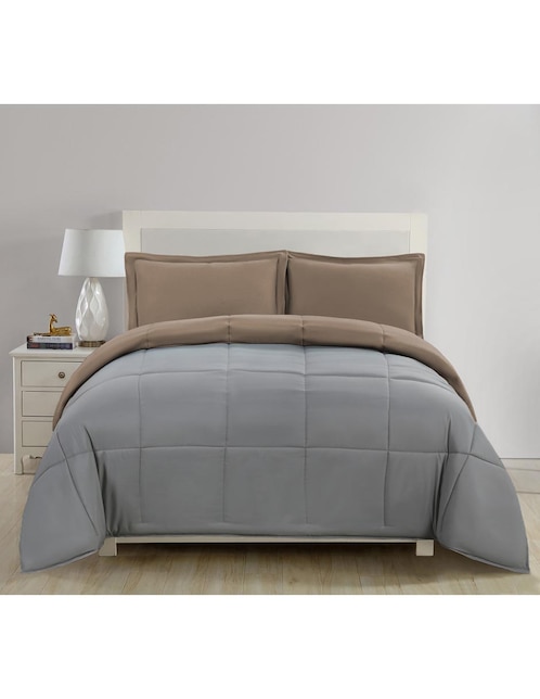 SET EDREDÓN DA REVERSIBLE, KS, TAUPE HA