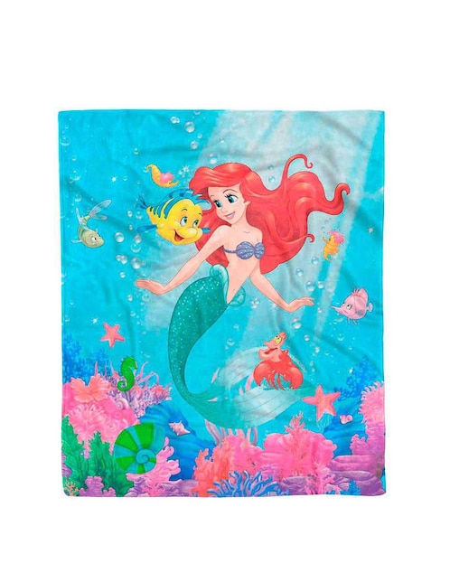 Cobertor Ariel Providencia Sirenita peces estampado infantil