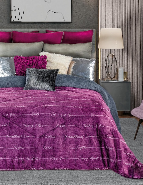 Cobertor Regina violet elegance estampado gráfico