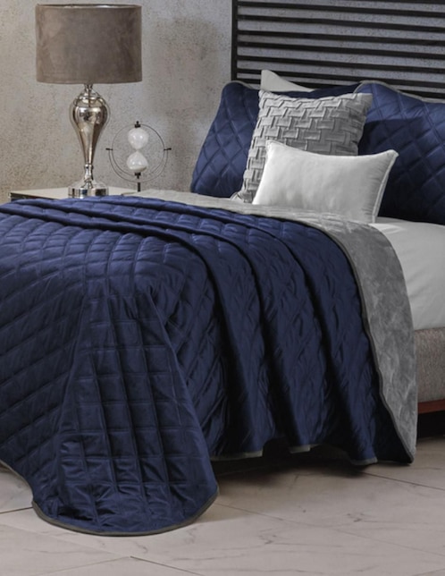 Cobertor Winter Velvet Navy estampado texturizado