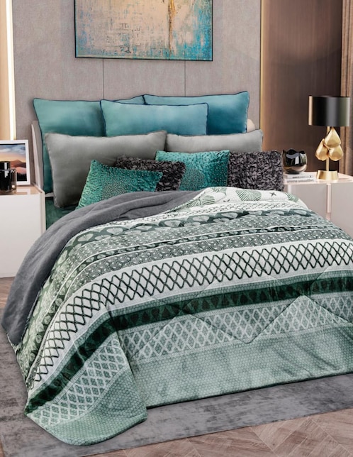 Cobertor Regina Frosted Forest estampado texturizado