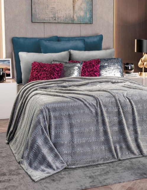 Cobertor Regina Platinum Ultra Fleece estampado texturizado