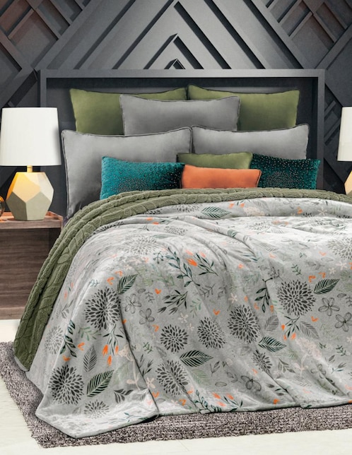 Cobertor Regina Elysum Dupla Elite estampado floral