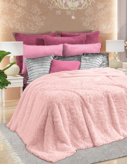 Cobertor Regina Elite Dupla Fur & Sherpa estampado texturizado