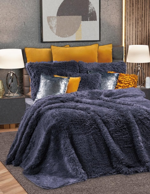 Cobertor Regina Islandia Faux Fur estampado texturizado