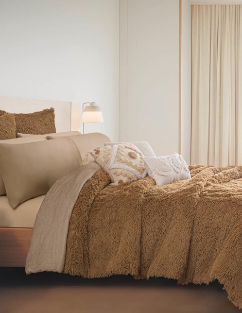 Cobertor Faux Fur Camel estampado texturizado