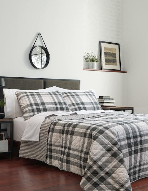 Set de colcha Coal Creek Plaid 1