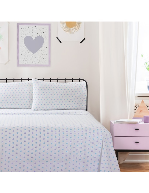 Juego de sábanas de microfibra Haus Kids Ode Lila