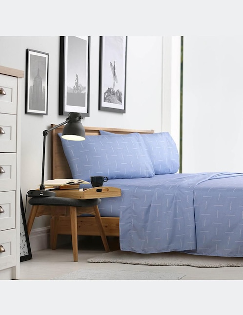 Juego de sábanas de microfibra Tim Light Denim 1