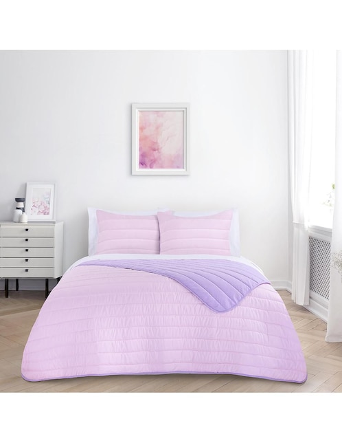 Set de colcha Solid Rosa Mauve 1