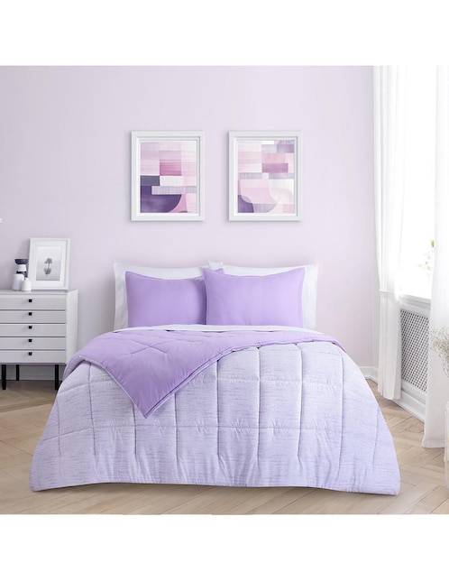 Set edredón Kent Mauve Reversible 1