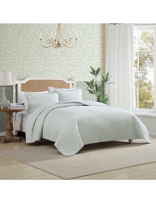 Set de colcha Oxford Stripe Green 1