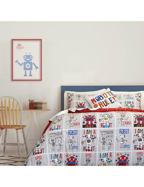 Set edredón Knapp & Tully Kids Robots Rule Red
