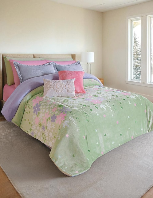 Cobertor flora luxpuff lluvia floral