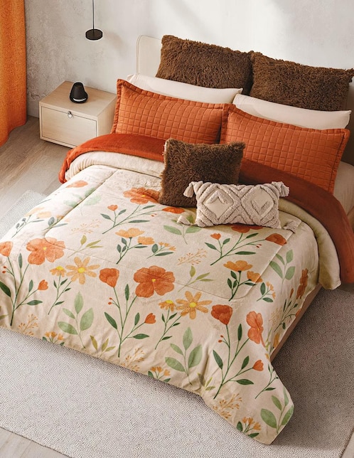 Cobertor luxe cozy rústico estampado floral