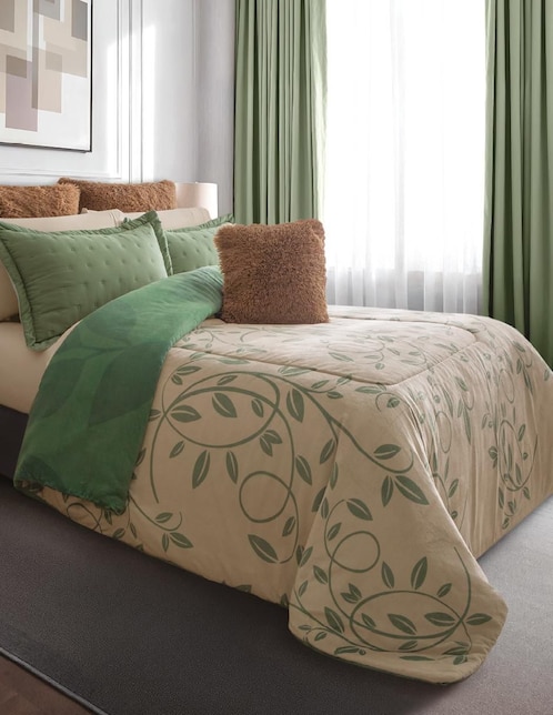 Cobertor leaves fest estampado floral