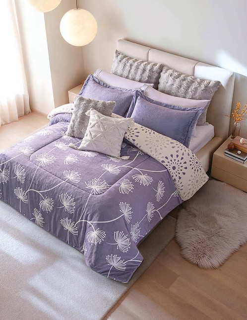 Cobertor lavander garden estampado floral
