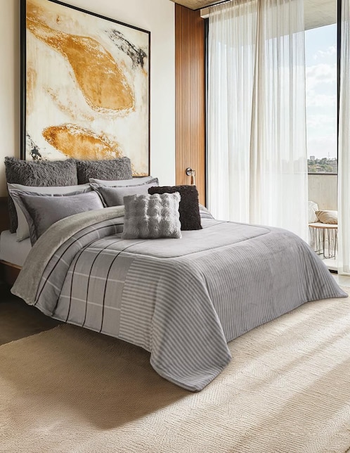 Cobertor luxs gray shadow