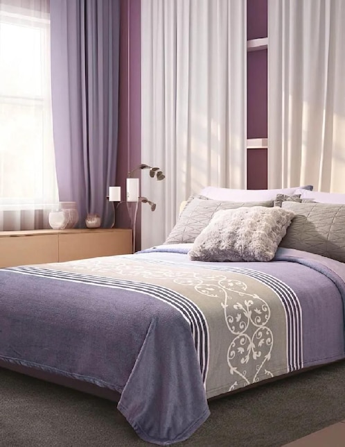Cobertor ligero malva ornamento