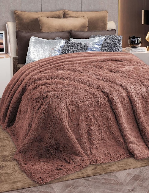 Cobertor Regina Mocha Mousse estampado texturizado