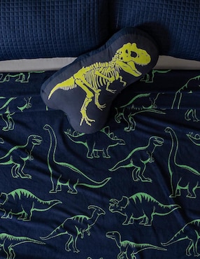 Cobertor Vianney Dinos Glow In Dark estampado gráfico