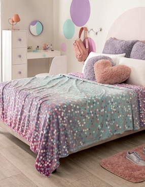 Cobertor Vianney lunares pastel