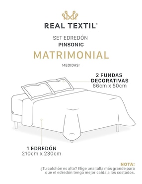 Set edredón Real Textil Pinsonic