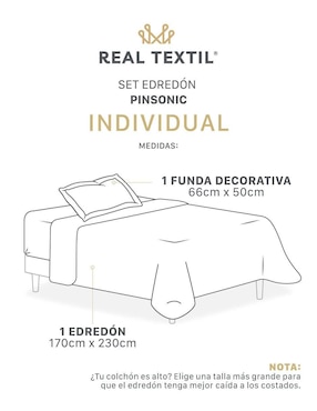 Set edredón Real Textil Pinsonic