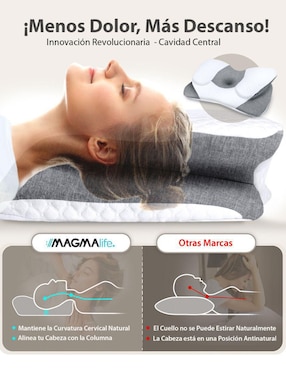 Almohada Magma Life Almohada ergonómica Memory Foam firmeza baja