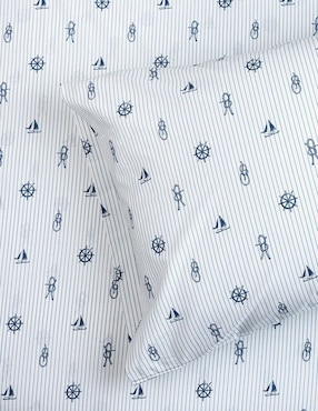 Juego de sábanas de algodón 150 hilos Nautica Mainline Navy