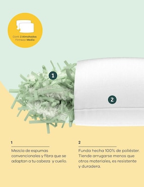 Set de almohadas Nooz Essential firmeza media