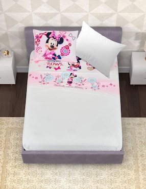 Juego de sábanas de microfibra Providencia Minnie Flores