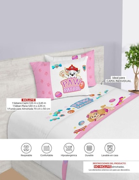 Juego de sábanas de microfibra Providencia Paw Patrol Flores