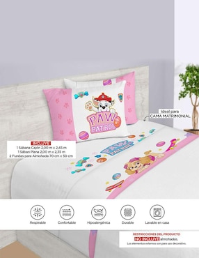 Juego de sábanas de microfibra Providencia Paw Patrol Flores