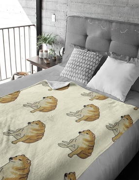 Cobertor Mi Mantita MX Cheems estampado gráfico