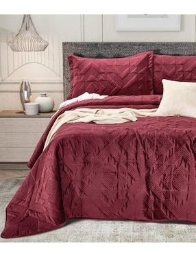 Set De Colcha Regina Velvet Burgundy