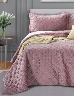 Set de colcha Regina Velvet Blush