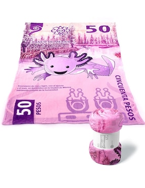 Frazada ajolote Mi Mantita Mx ajolote billete de 50 ajolopesos
