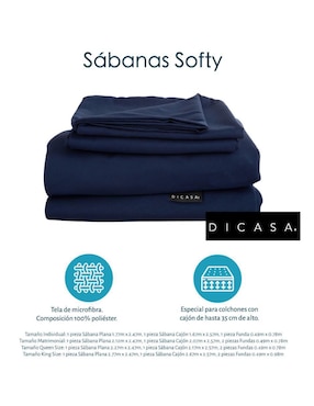 Juego de sábanas de poliéster Dicasa Softy One