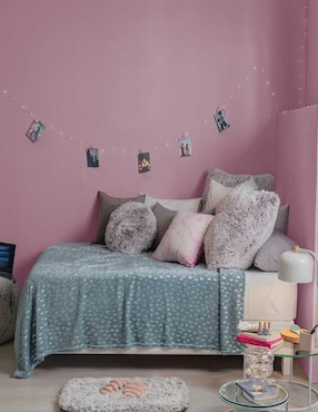 Cobertor Vianney Celeste estampado aterciopelado