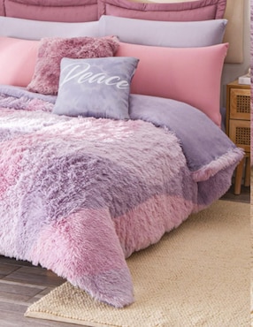 Cobertor Concord Coquette Lilac Rosé estampado texturizado