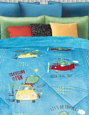 Cobertor Regina Invernal Dino Travel estampado infantil