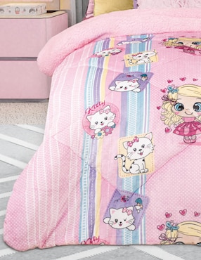 Cobertor Regina Invernal Katy & Kitty estampado infantil