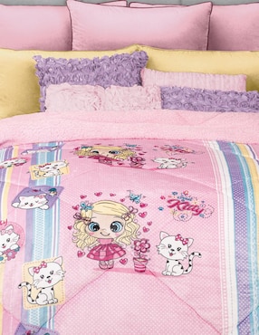 Cobertor Regina Invernal Katy & Kitty estampado infantil