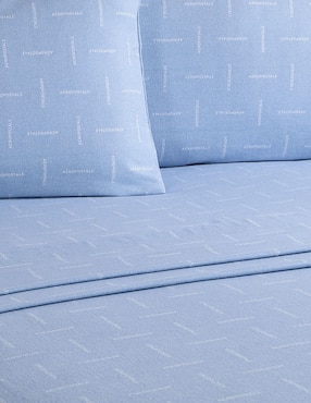 Juego de sábanas de franela Aeropostale Tim Soft Blue