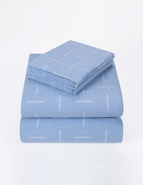 Juego de sábanas de franela Aeropostale Tim Soft Blue