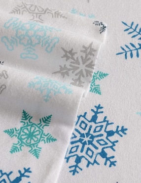 Juego de sábanas de franela 80 hilos Eddie Bauer Tossed Snowflake Dsi